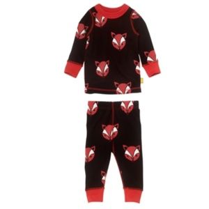 NWT Masala Baby Organic Cotton 2 Piece Fox PJ Set